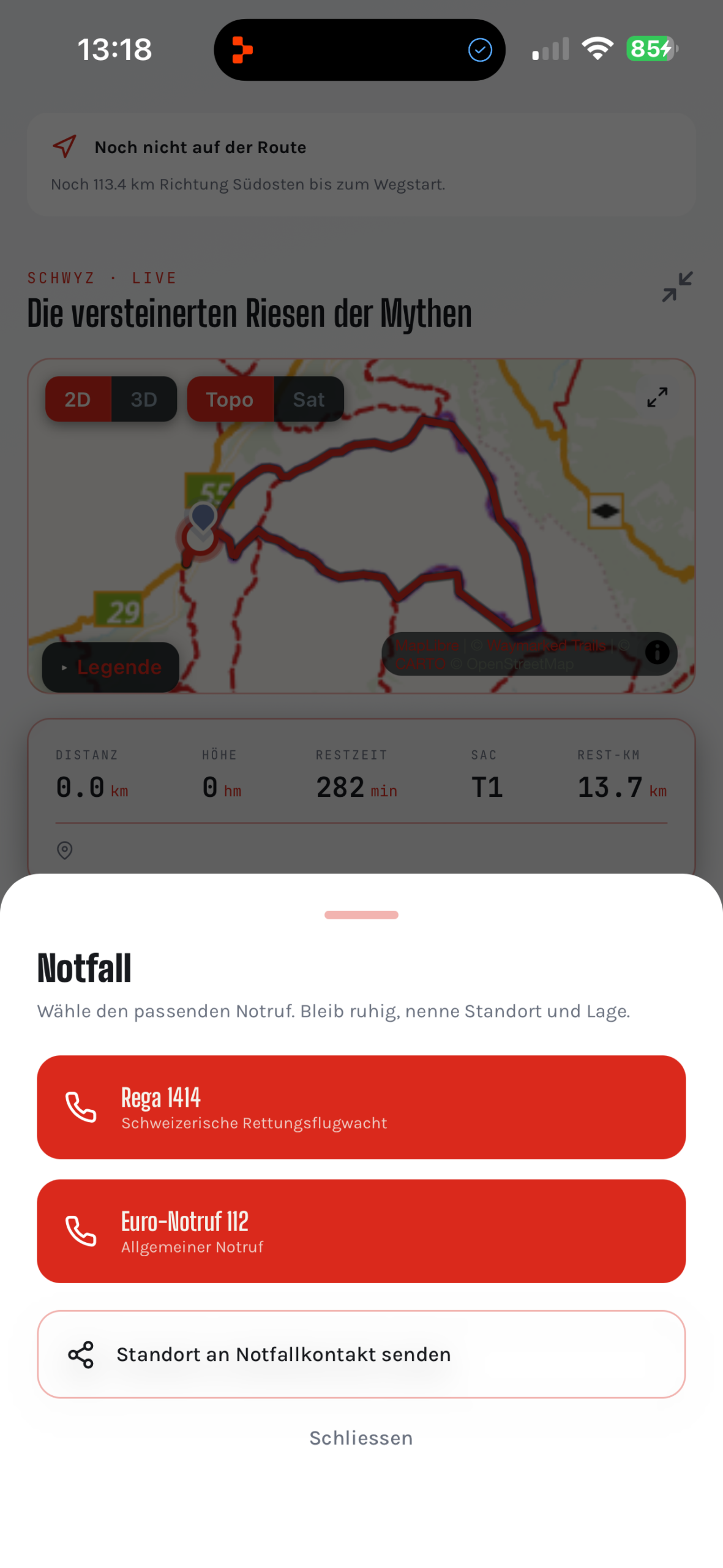 SagaTrail : écran d'urgence