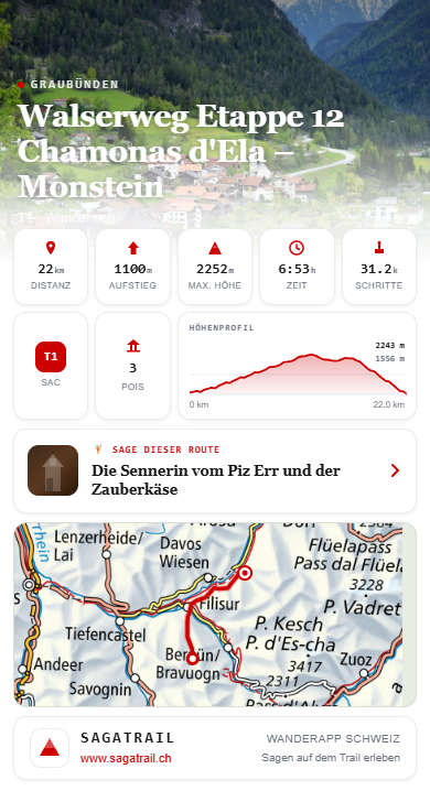 SagaTrail Screenshot: Tour-Zusammenfassung