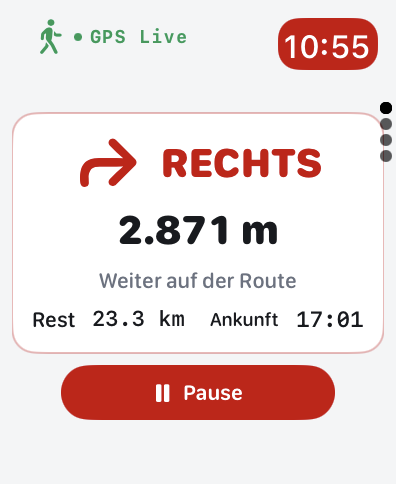SagaTrail auf Apple Watch